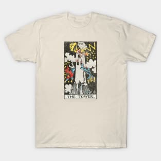 The tower tarot card (distressed) T-Shirt